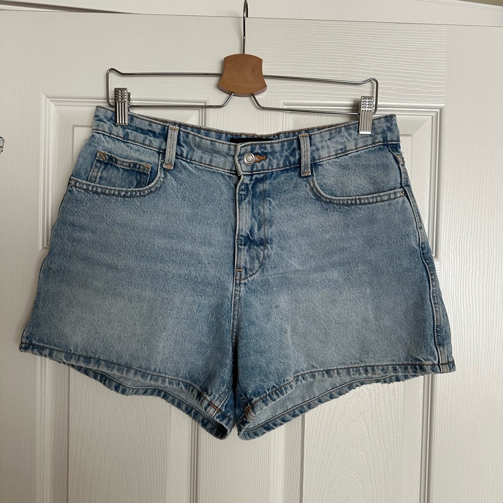 H&M Light Blue Denim High-Rise Jean Shorts